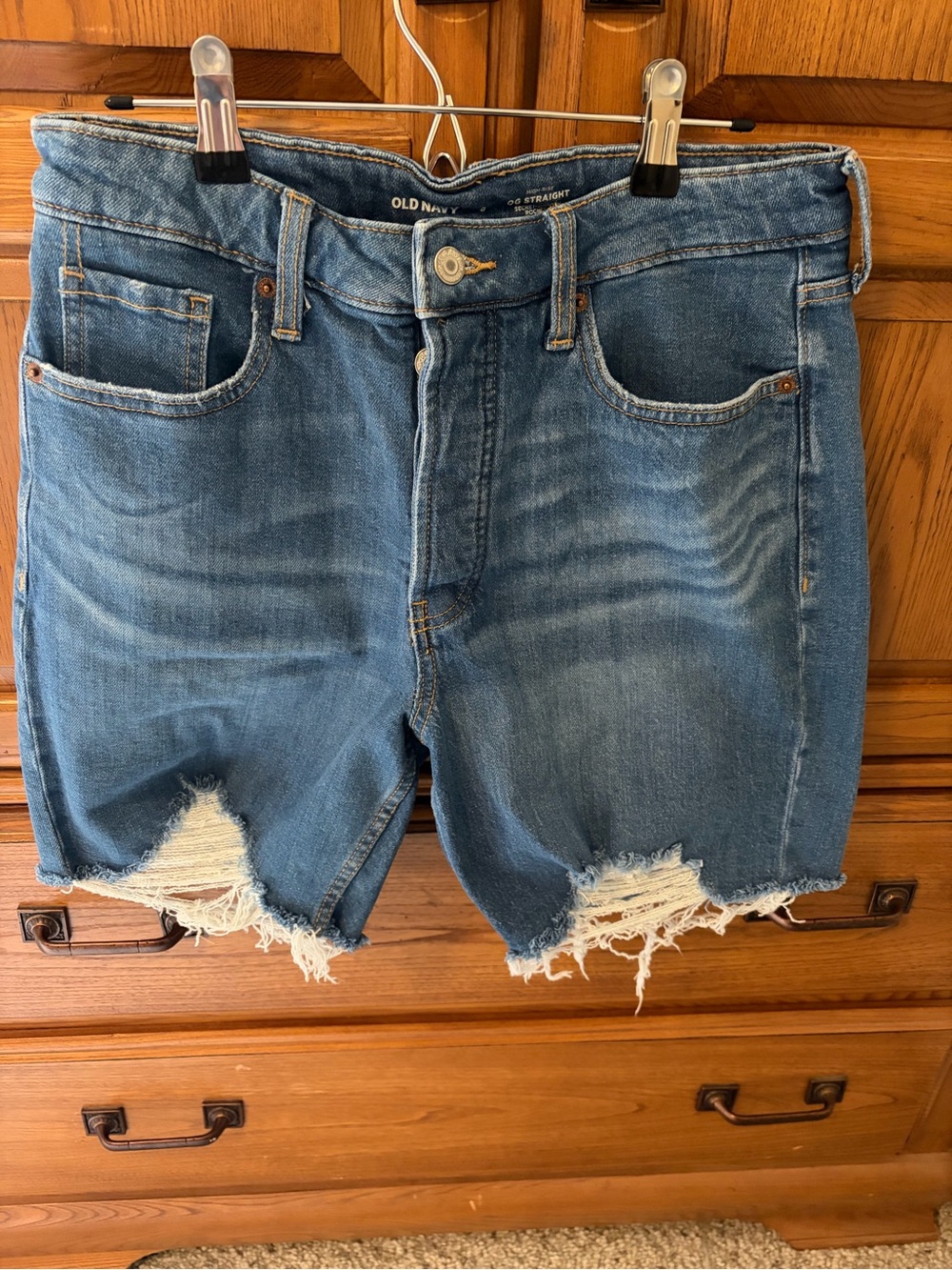 Old Navy Distressed Medium Blue Denim Cutoff Shorts